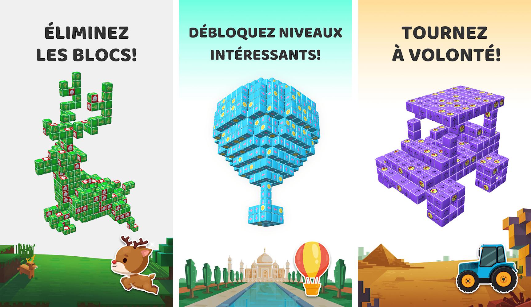 Tap Out: Jeu de Puzzle Bloc 3D