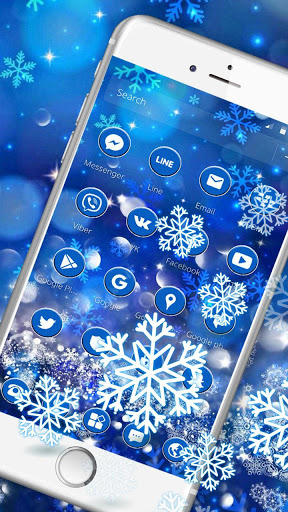 Blue Flash Beauty Snowflake Theme screenshot 3