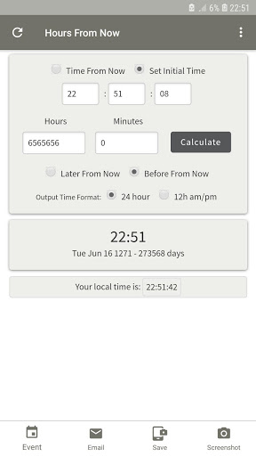 Hours From Now -Time Calculator screenshot 1