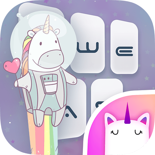 Unicorn Spaceman Keyboard Theme for Girls icon