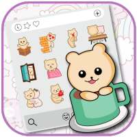 Lovely Teddy Bear Adesivi Emoji on 9Apps