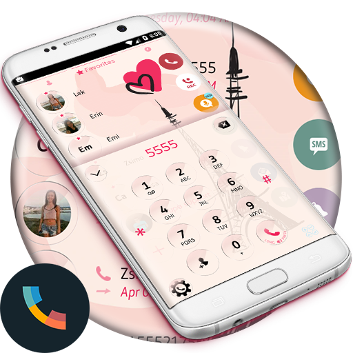 Glass Paris Phone Dialer Theme أيقونة