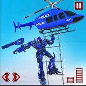Police Helicopter:Super Robot Transform Simulator icon