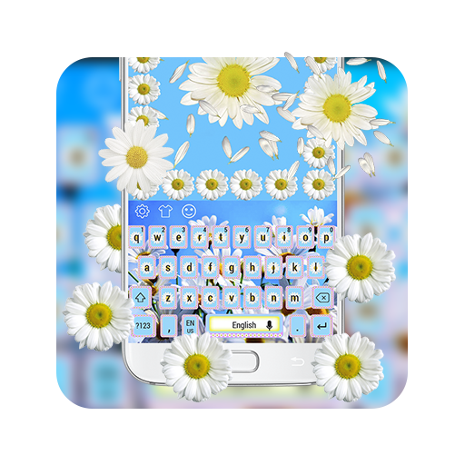 Keyboard with daisies icon