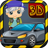 3DCartoon Backyard Car Parking icon