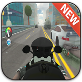 city moto rider trafic 3D icon