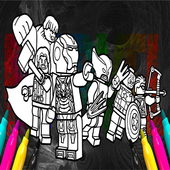Coloring lego superhero icon
