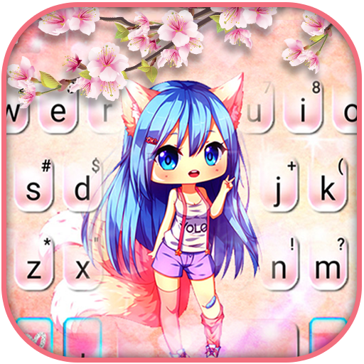 Pink Sakura Girl Keyboard Theme иконка