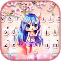 ثيم لوحة المفاتيح Pink Sakura Girl on 9Apps