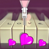 Heart screen zipper lock icon