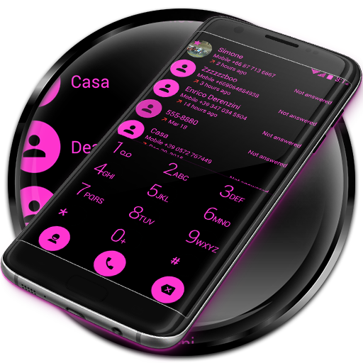 Dialer Flat Black Pink Theme icon