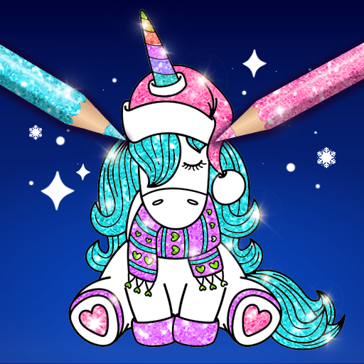 Christmas kids coloring icon