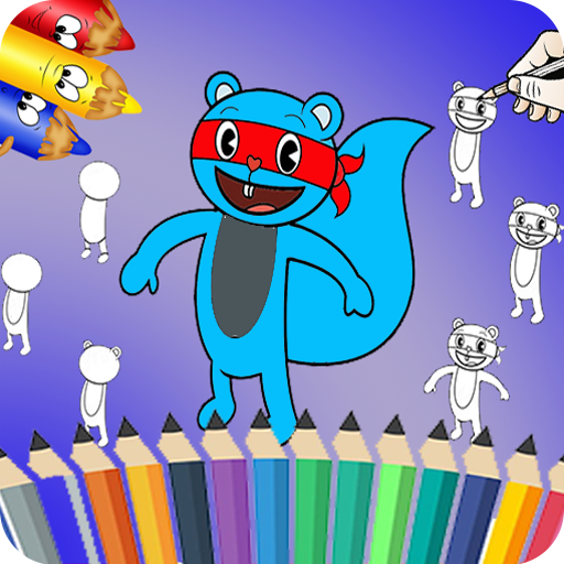 ikon How To Draw and Coloring Happy tree Friends
