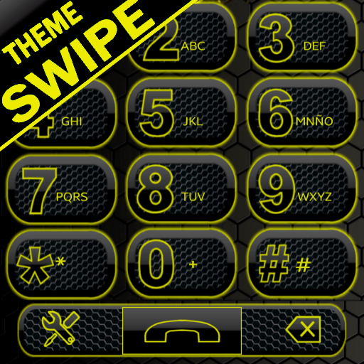 THEME SWIPE DIALER DARK SPACE YELLOW icon