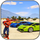Hero Spiderman and Superman Car Game icon