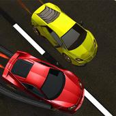 Highway traffic racing 3d action icon