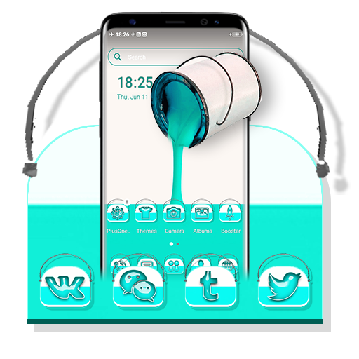 Cyan Paint Box Launcher Theme icon