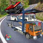 Police bus transporter simulator 3d icon