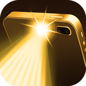 gold flashlight phone icon