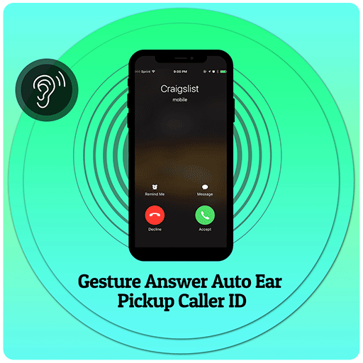 Gesture answer auto ear pickup icon