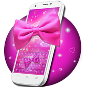 Pink Girls  Bow Keyboard Theme icon