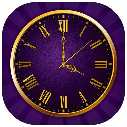 Purple And Golden Clock Live Wallpaper icon