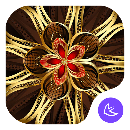 New black golden flower APUS luxury business theme icon