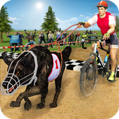Dog Bikejoring: Bicycle Rider &amp; K9 Dog Racing Game icon