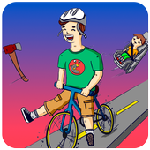 Happy Man on Crazy Bicycle icon