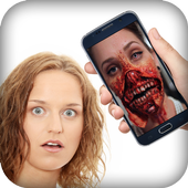 Zombie in phone icon