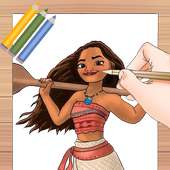 Drawing Moana lessons on 9Apps