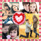 Collage romantico di foto icon