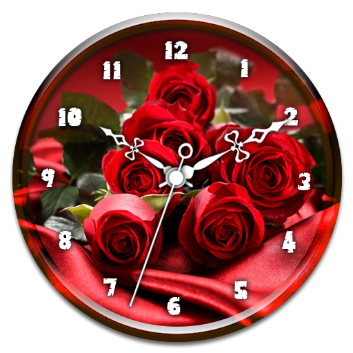 Red Rose Clock Live Wallpaper icon
