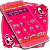 Hot Pink Flowers Launcher