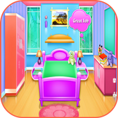 games girls room cleaning icon
