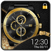 Golden clock lock screen icon