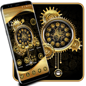 Gold Black Luxury Clock Theme⌚ icon