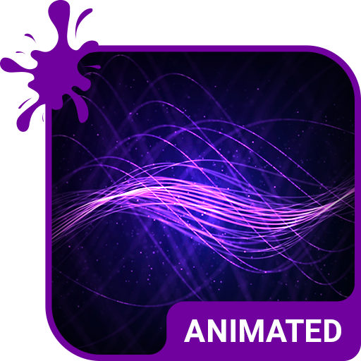 Purple Waves Animated Keyboard   Live Wallpaper icon
