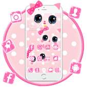 Cute Kawaii Pink Bow Cat Theme on 9Apps