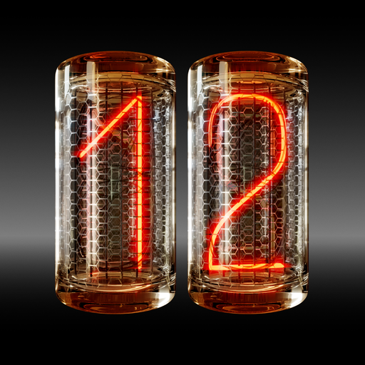 Glass Nixie Tube Digital Clock أيقونة