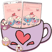 Cute Cup Cat Theme Kitty Wallpaper &amp; icon pack icon