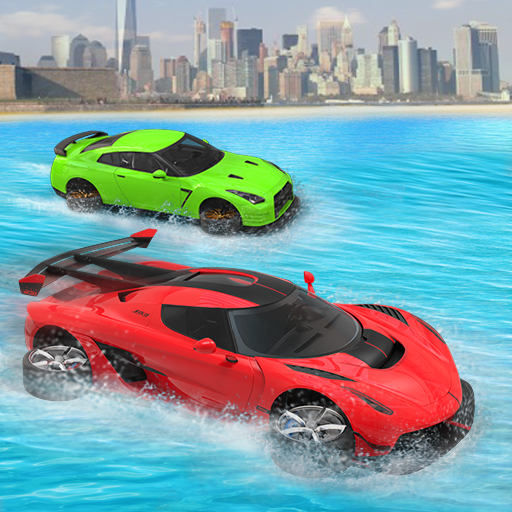 carreras de carros de agua 3d icon