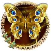 3D Gold Butterfly Lock Theme