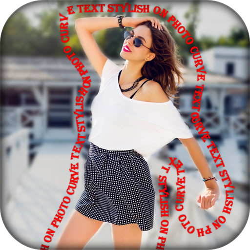 Curve Text Stylish On Photo - design text shapes icon