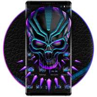 Neon Violet Tech Skull Theme on 9Apps