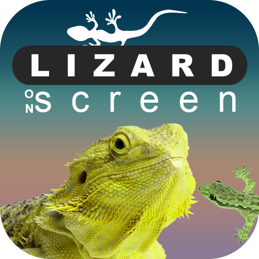 Funny Lizard On Phone Screen: Cute Joke icon