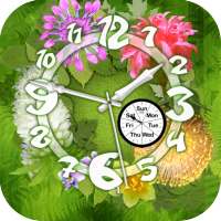 Flowers Analog Clock Live Wallpaper on 9Apps