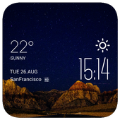 Street night weather widget icon