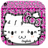 Pink Sweet Diamond Kitty Keyboard tema wallpaper icon