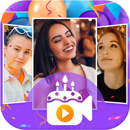 Birthday video maker with song icon